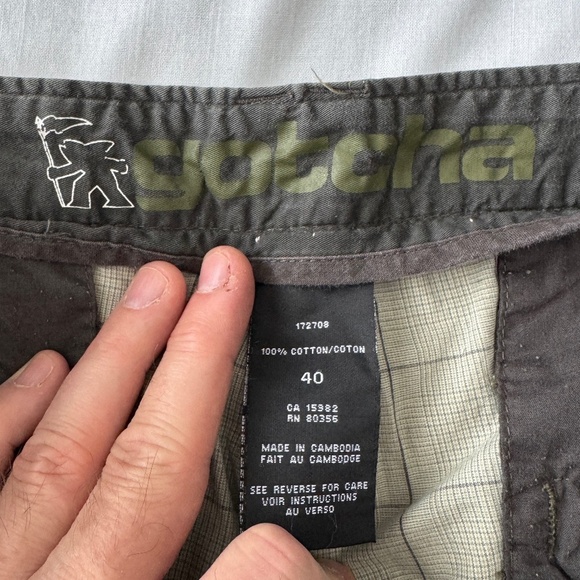 Gotcha Men's 40 Chino Walking Shorts Lightweight‎ Greenish-Gray Festival Beach - Picture 2 of 14